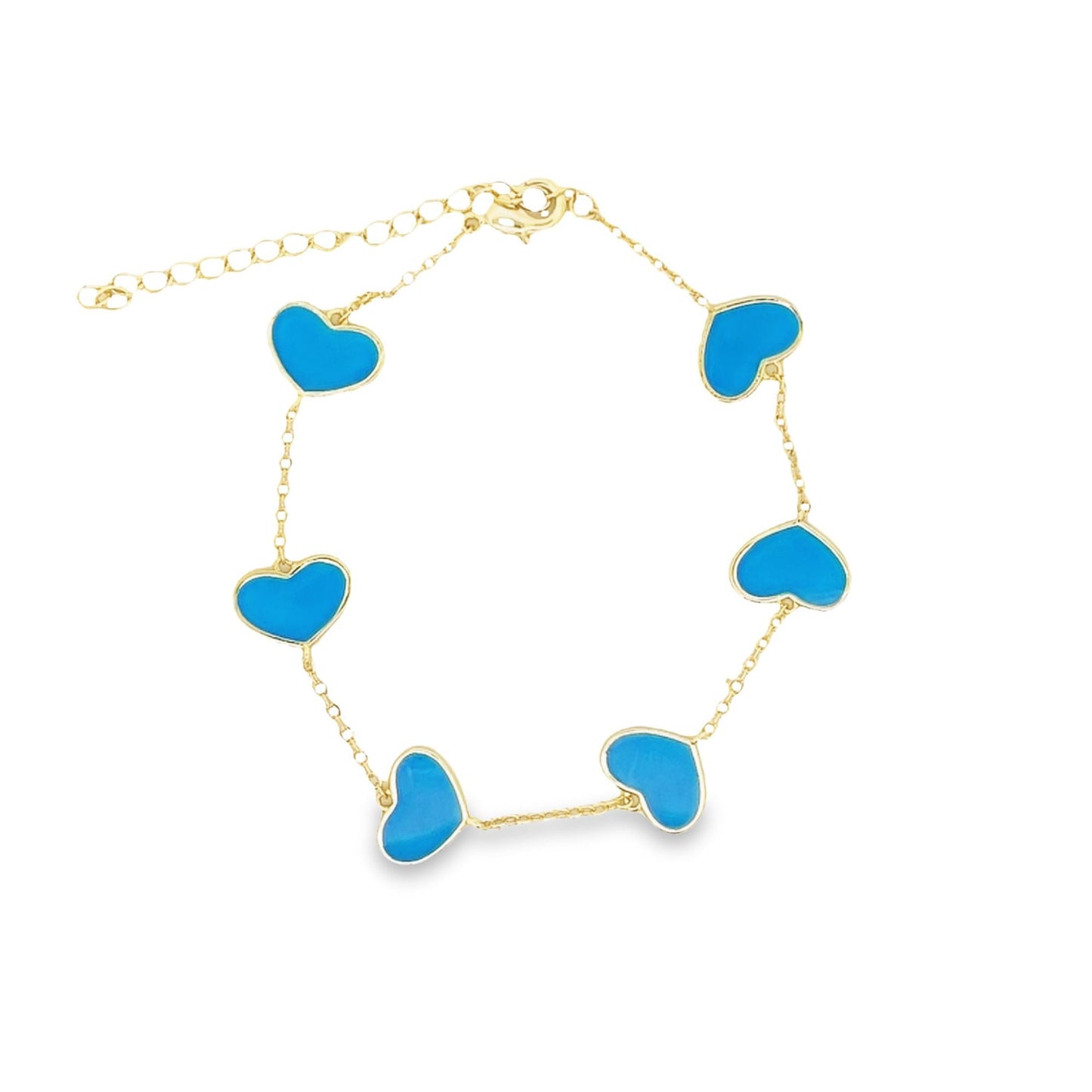 Enamel Colored Heart Bracelet (H174)(I534)