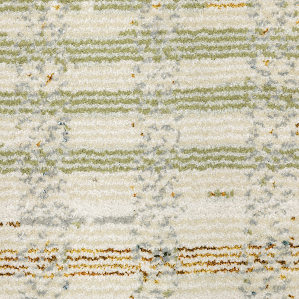 10' X 13' Blue And Green Geometric Area Rug
