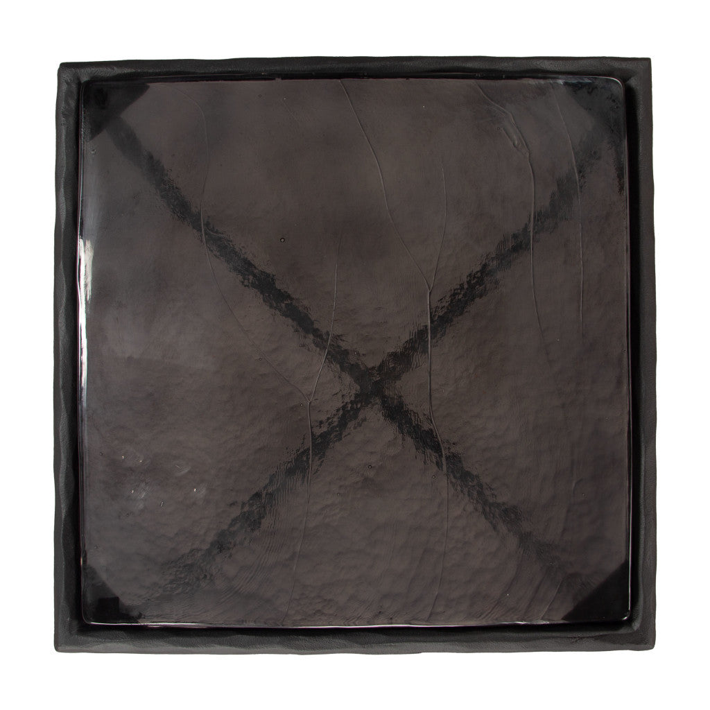 22" Black Aluminum Pedestal End Table