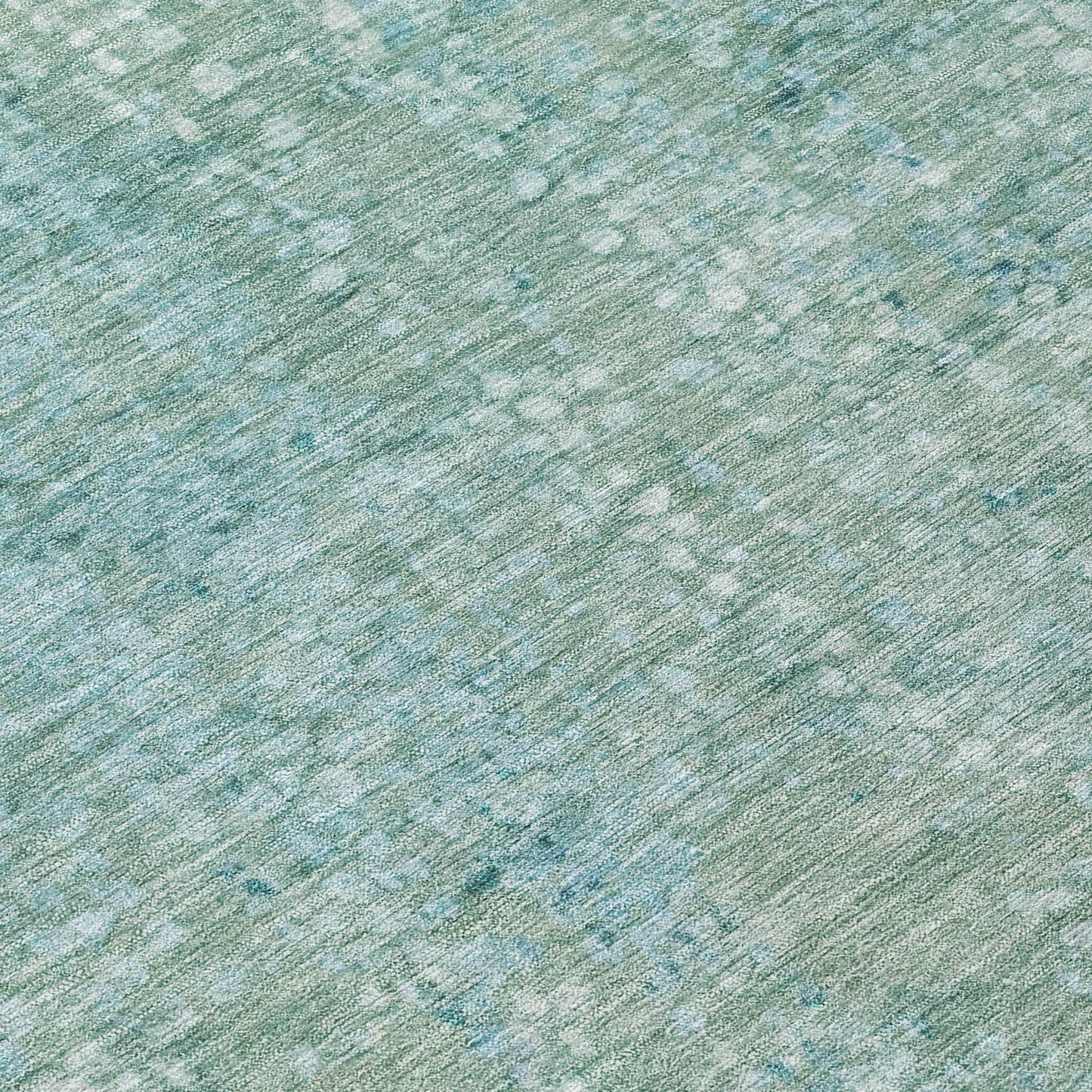 3' X 5' Teal Blue And Ivory Abstract Washable Indoor Outdoor Area Rug