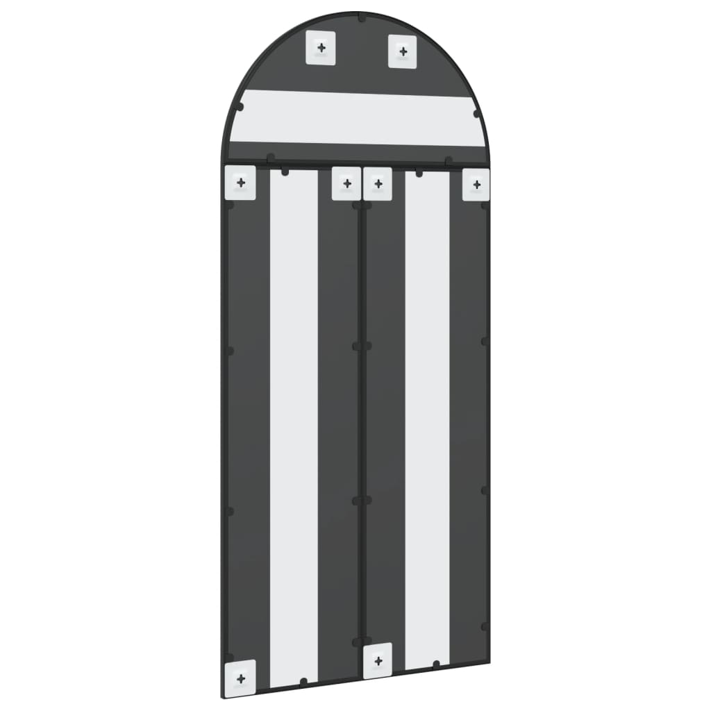 vidaXL Wall Mirror Decorative Wall Mounted Mirror for Bathroom Black Arch Iron