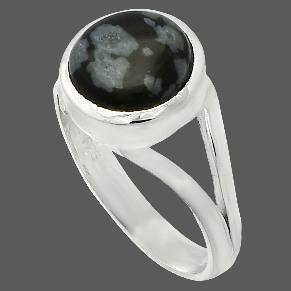 Natural Snow Flake Obsidian Ring size-8 R-1005 SDR230488