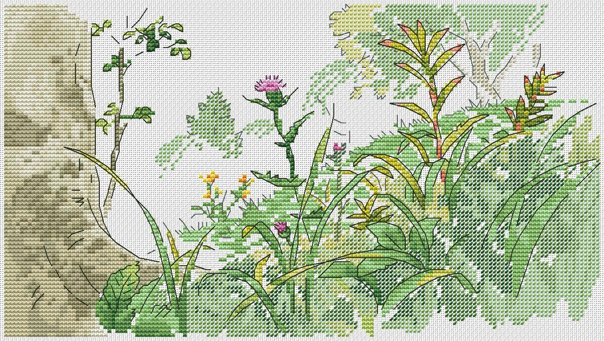 Thistle Field - PDF Cross Stitch Pattern