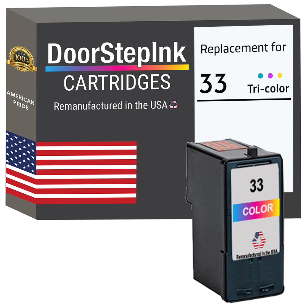 DoorStepInk Remanufactured in the USA Ink Cartridge for Lexmark #33 Color