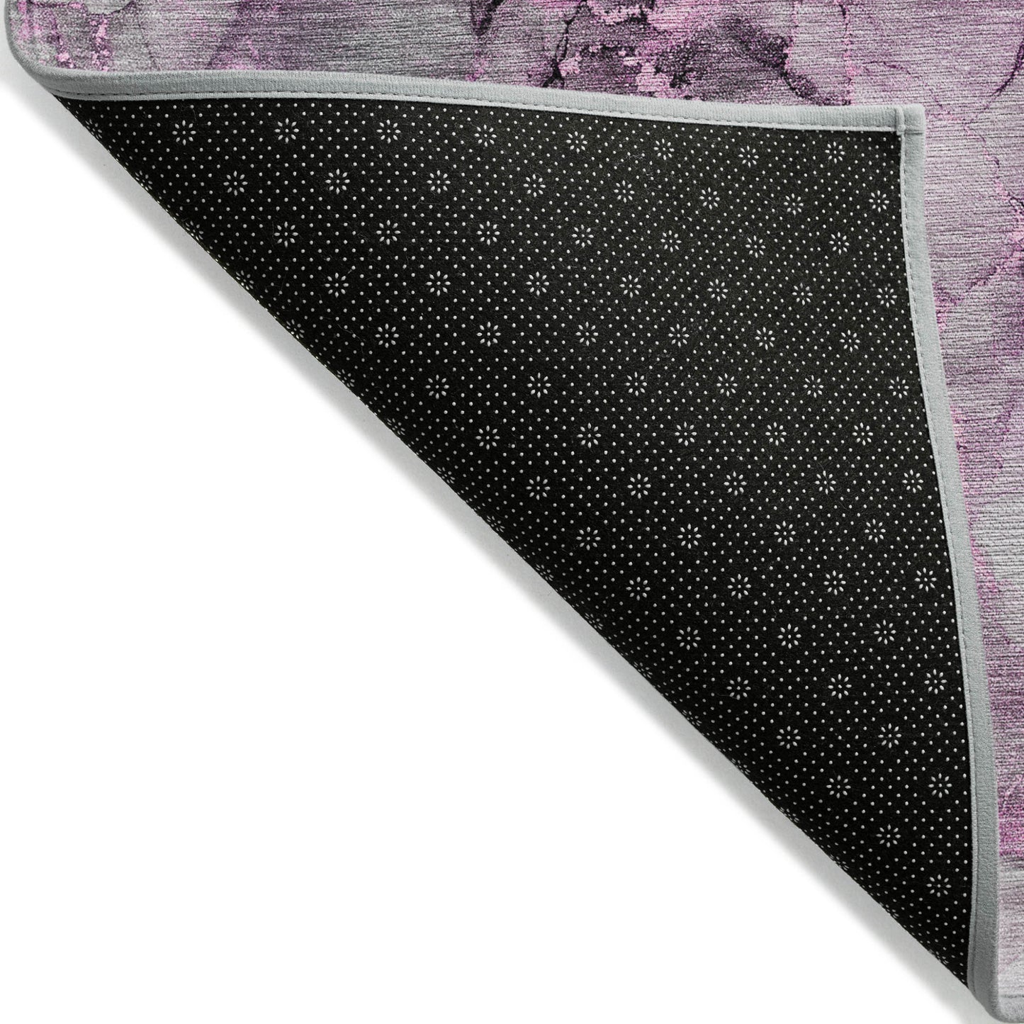 5' X 8' Gray and Purple Abstract Washable Non Skid Indoor Outdoor Area Rug
