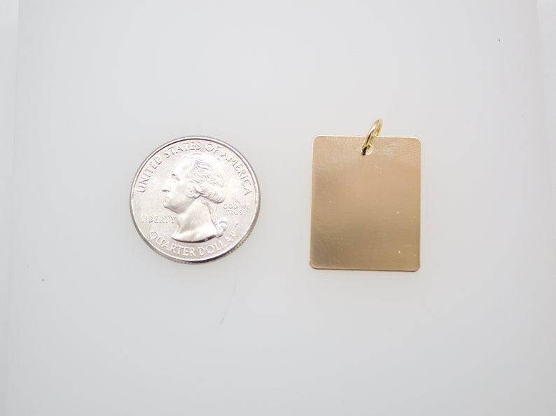 18K Gold Filled Customizable Name Rectangle Tag Plate (A315)-1