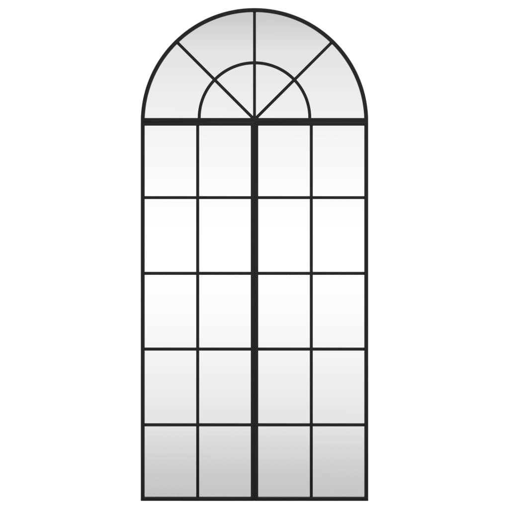 vidaXL Wall Mirror Decorative Wall Mounted Mirror for Bathroom Black Arch Iron