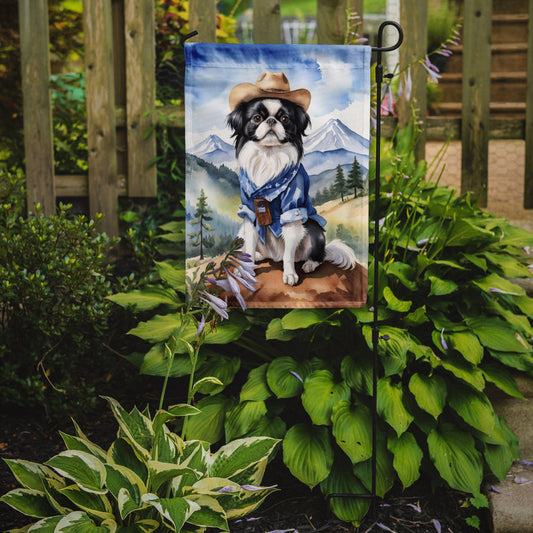 Japanese Chin Cowboy Welcome Garden Flag
