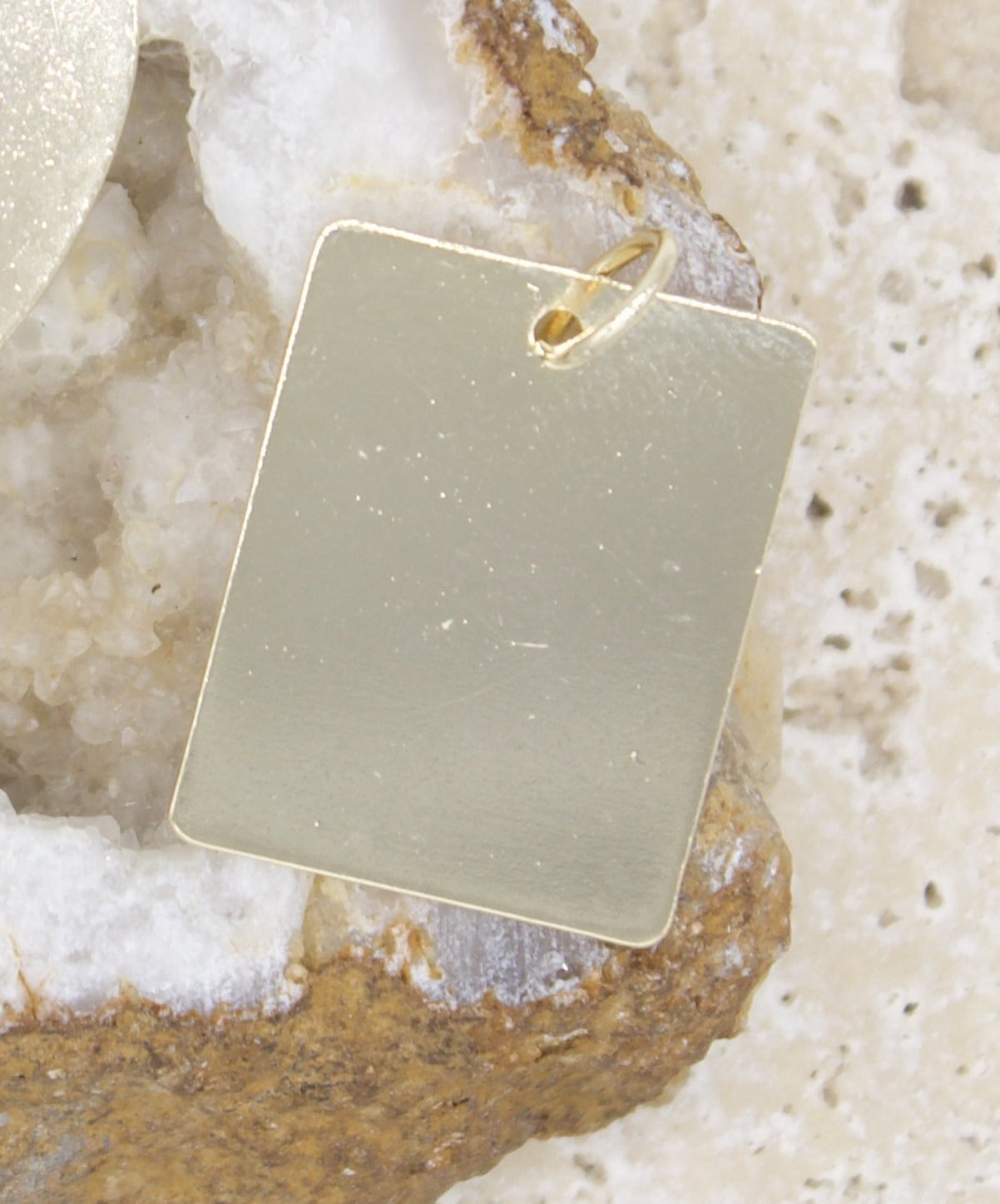 18K Gold Filled Customizable Name Rectangle Tag Plate (A315)-0