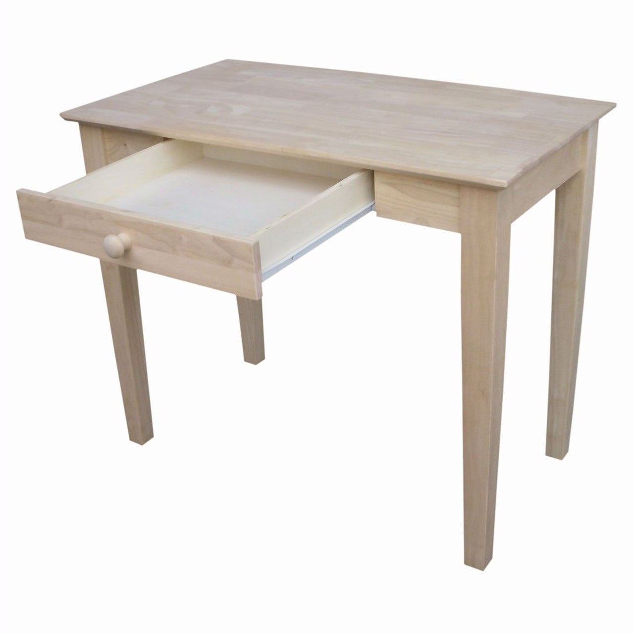 Solid Unfinished Wood Laptop Desk Writing Table with Drawer-0