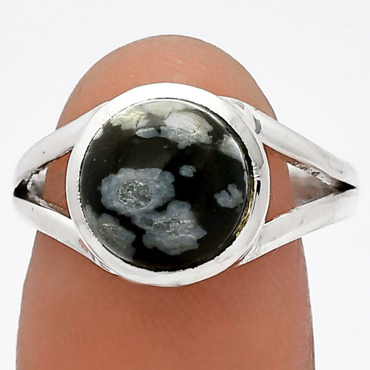 Natural Snow Flake Obsidian Ring size-8 R-1005 SDR230488