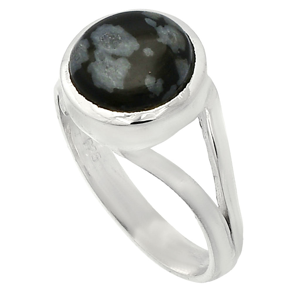Natural Snow Flake Obsidian Ring size-8 R-1005 SDR230488