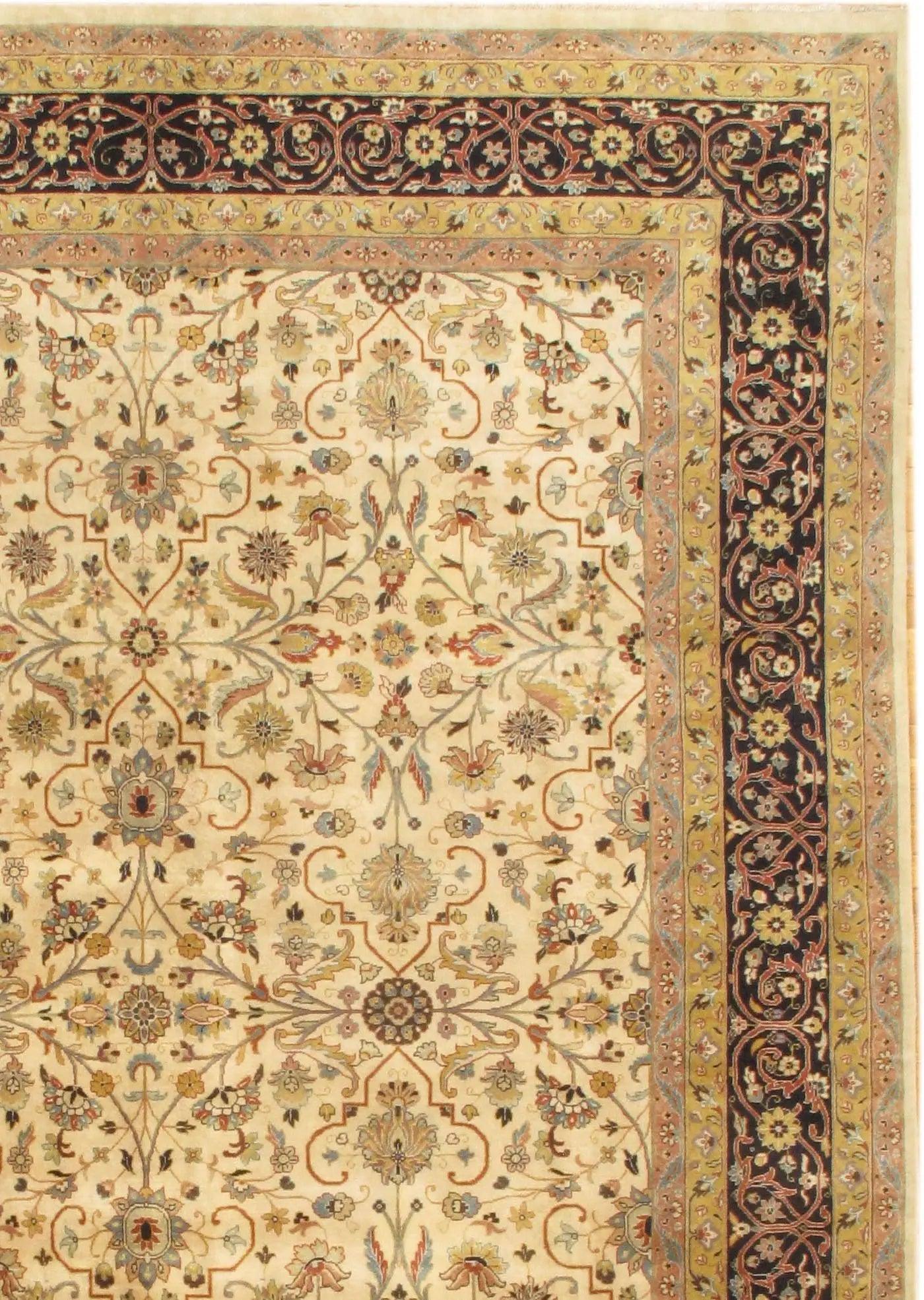 Canvello Beige Fine Tabriz Rug -9' X 12'