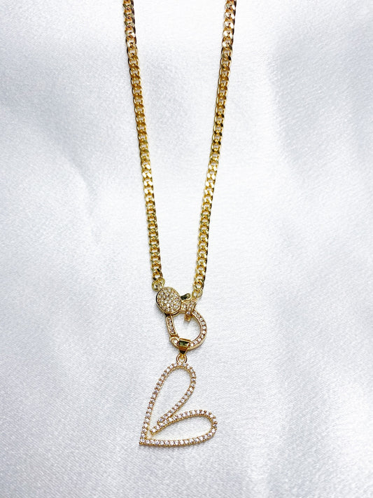 Cuban Chain Heart Necklace
